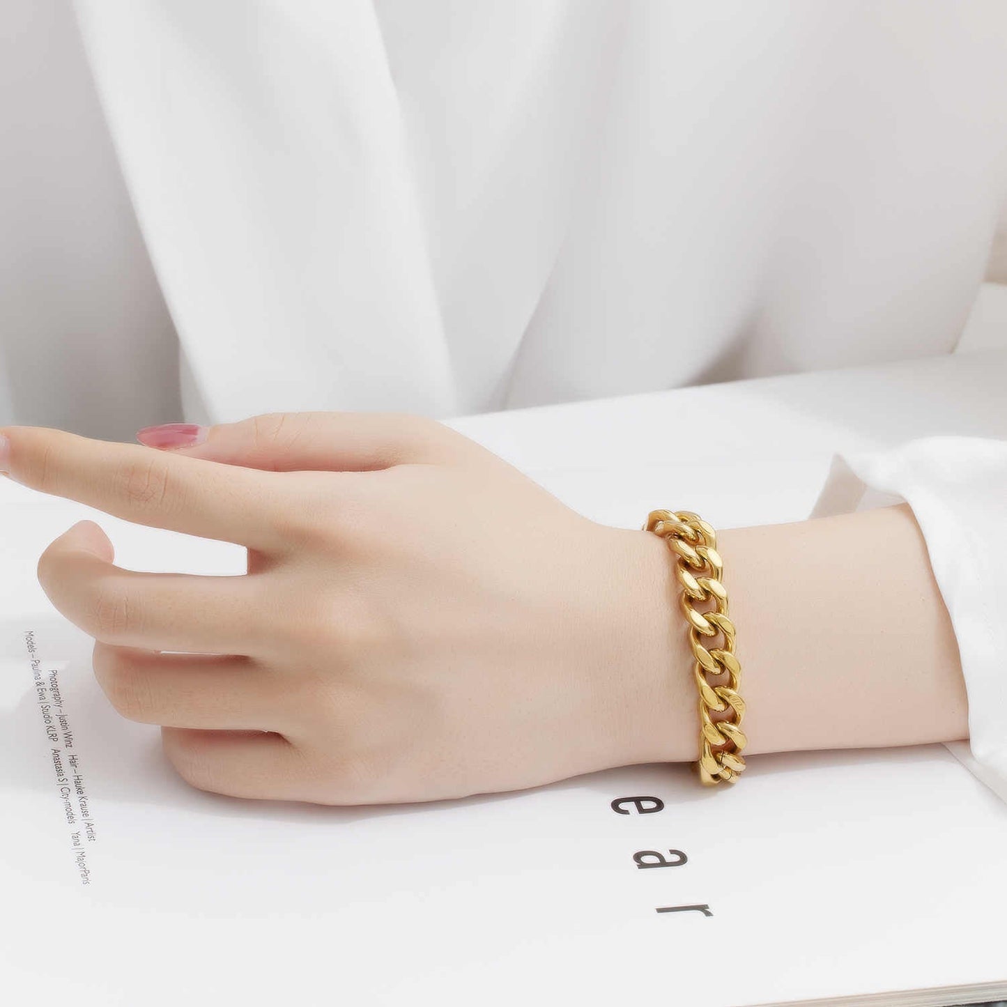 Unik Men's Stainless Steel 18K Gold Plated Creative Fashion Bracelet