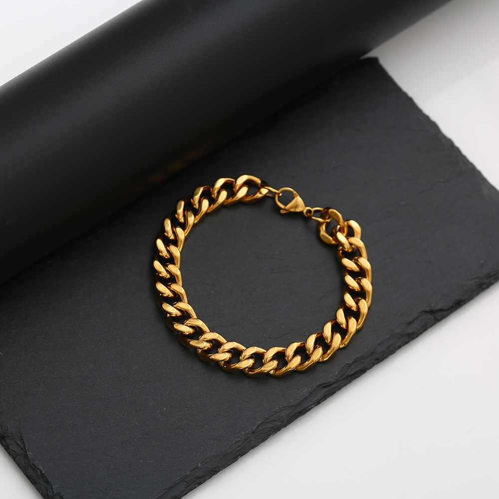 Unik Men's Stainless Steel 18K Gold Plated Creative Fashion Bracelet