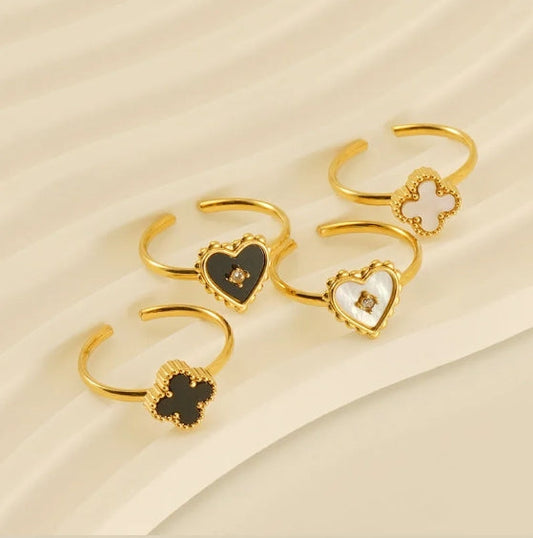 Unik Trendy Minimalist Stainless Steel Basic 18k Gold Plated Jewelry Ring