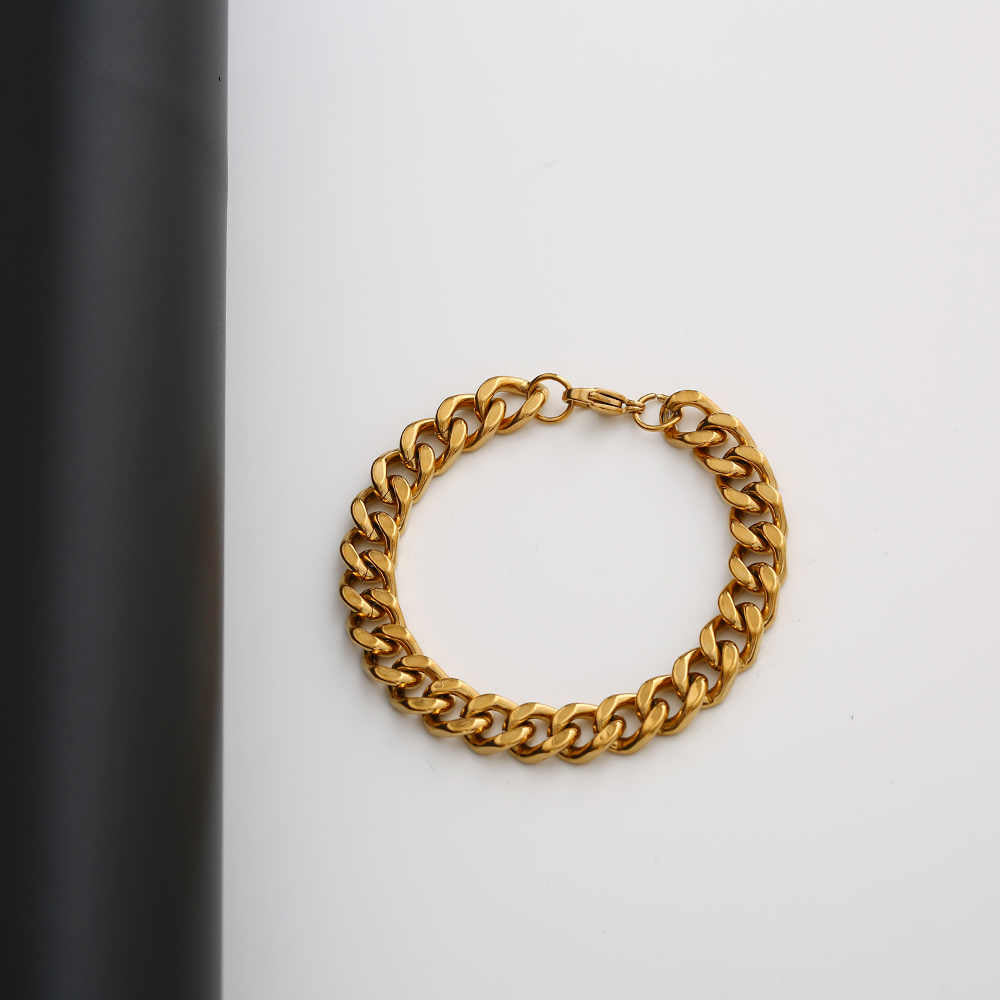 Unik Men's Stainless Steel 18K Gold Plated Creative Fashion Bracelet