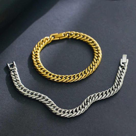 Unik Men's Stainless Steel 18K Gold Plated Fashion Creative Bracelet
