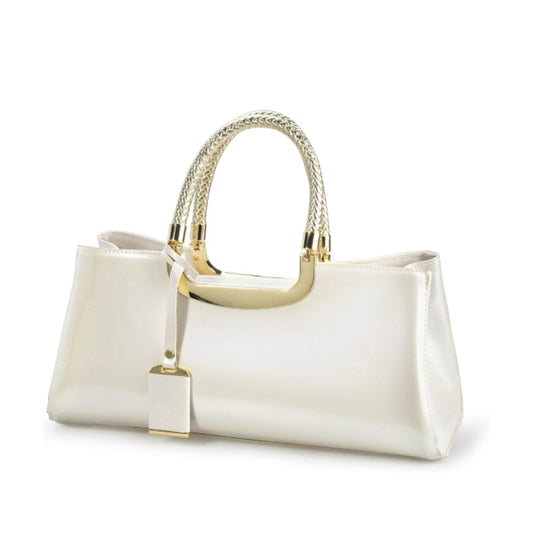 Unik Faux Leather Shiny Shoulder Bag Structured Bag Women's Evening Satchel
