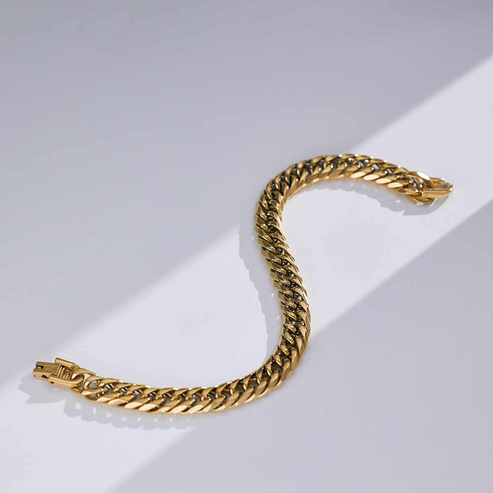 Unik Men's Stainless Steel 18K Gold Plated Fashion Creative Bracelet