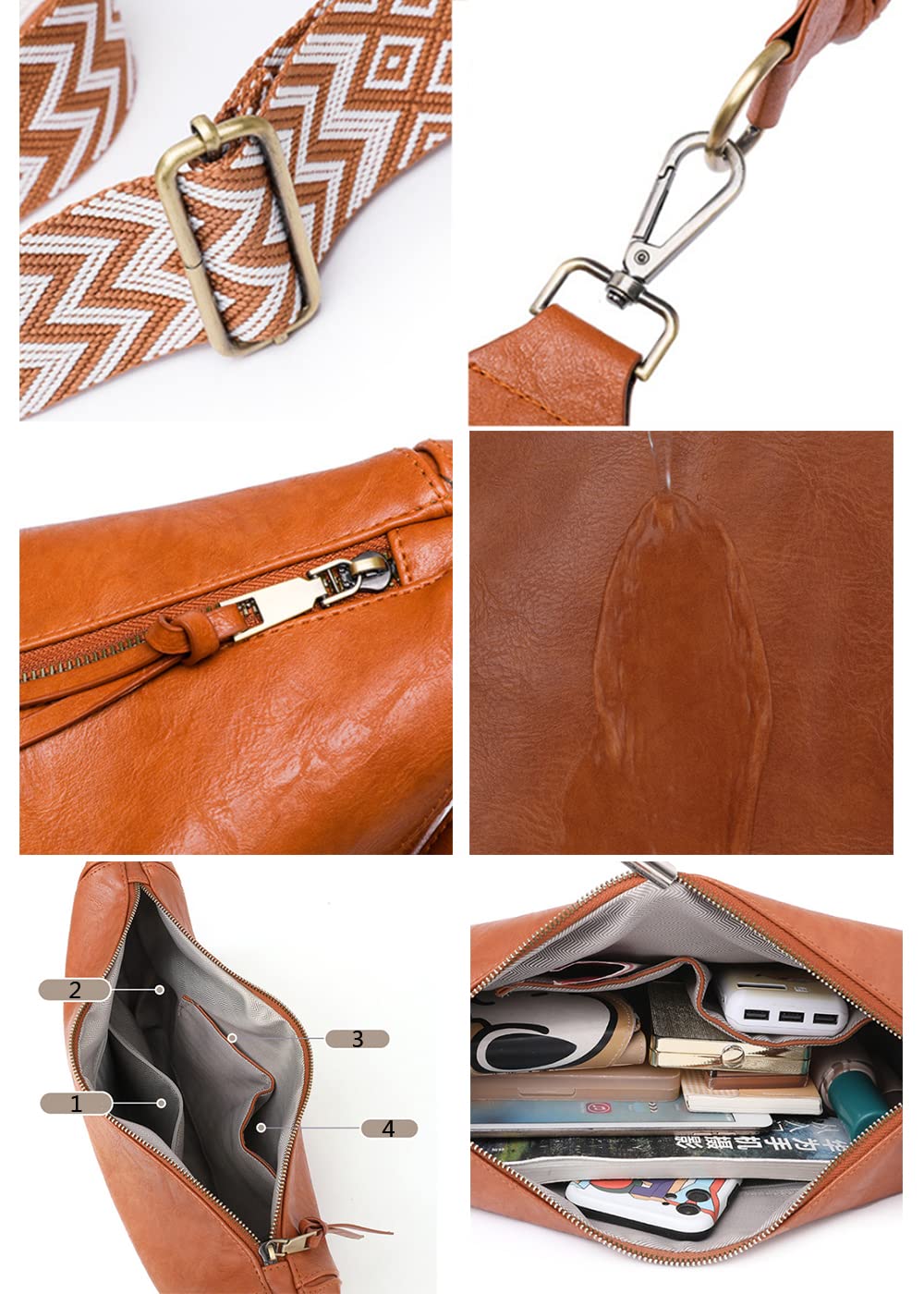 Unik Women Crossbody Bags with Wide Shoulder Strap