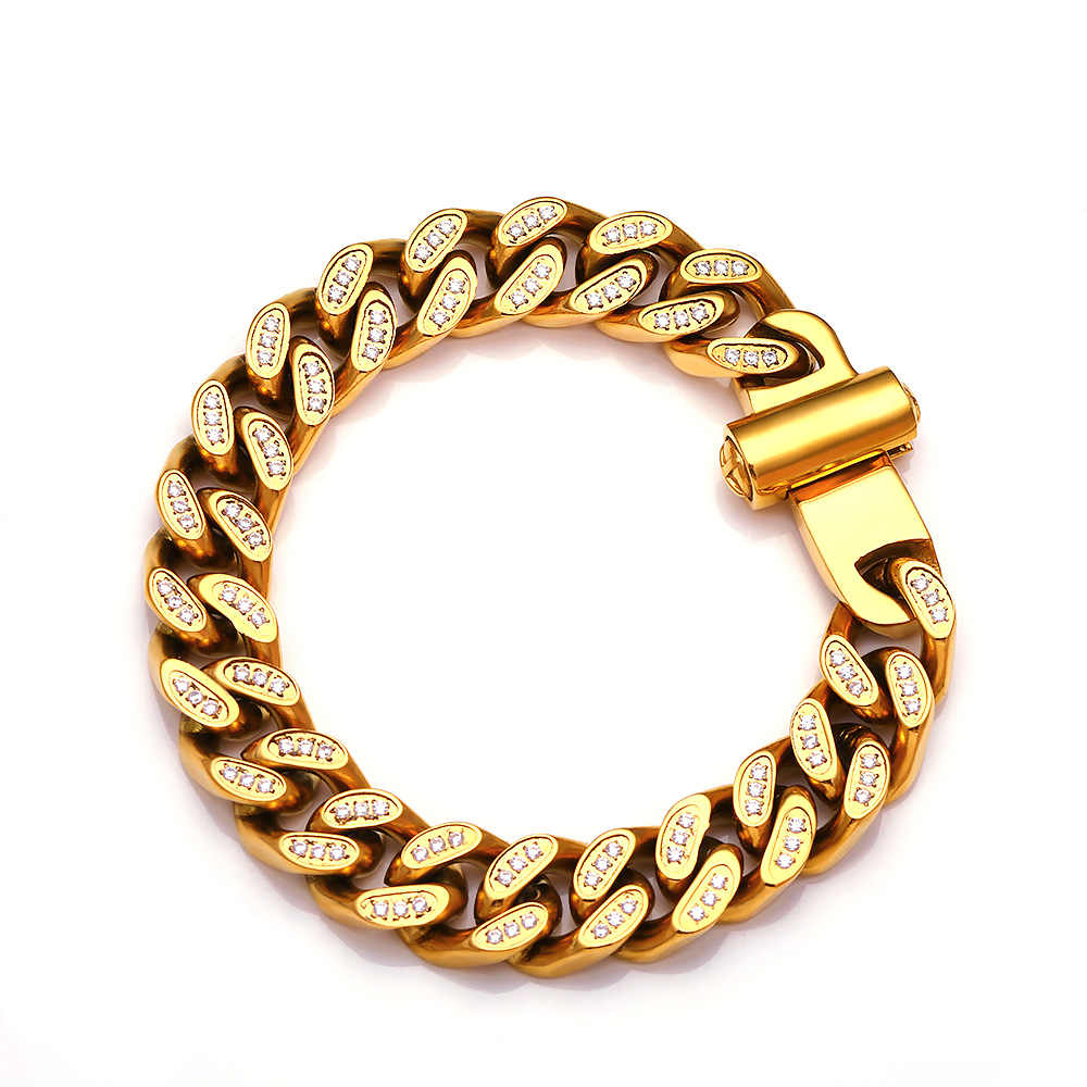 Unik Men's Stainless Steel 18K Gold Plated Creative Fashion Bracelet