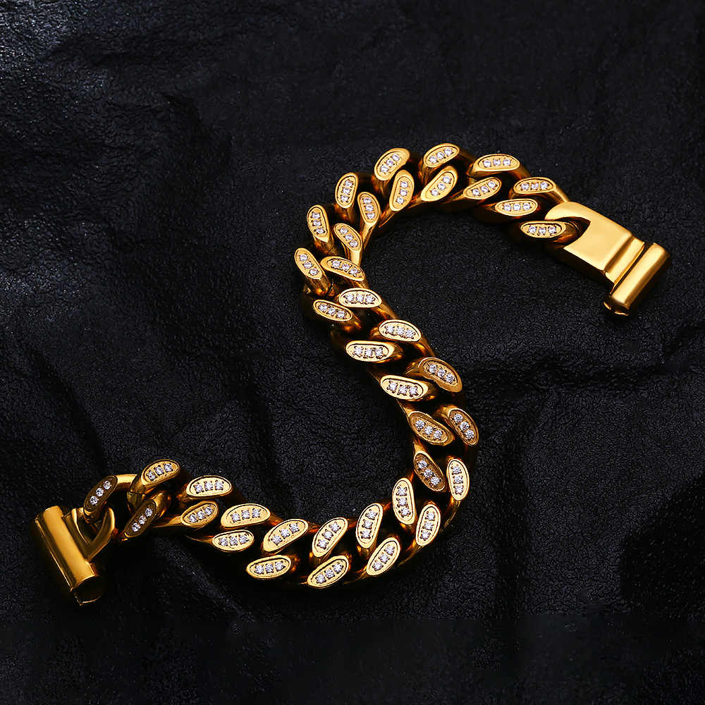 Unik Men's Stainless Steel 18K Gold Plated Creative Fashion Bracelet
