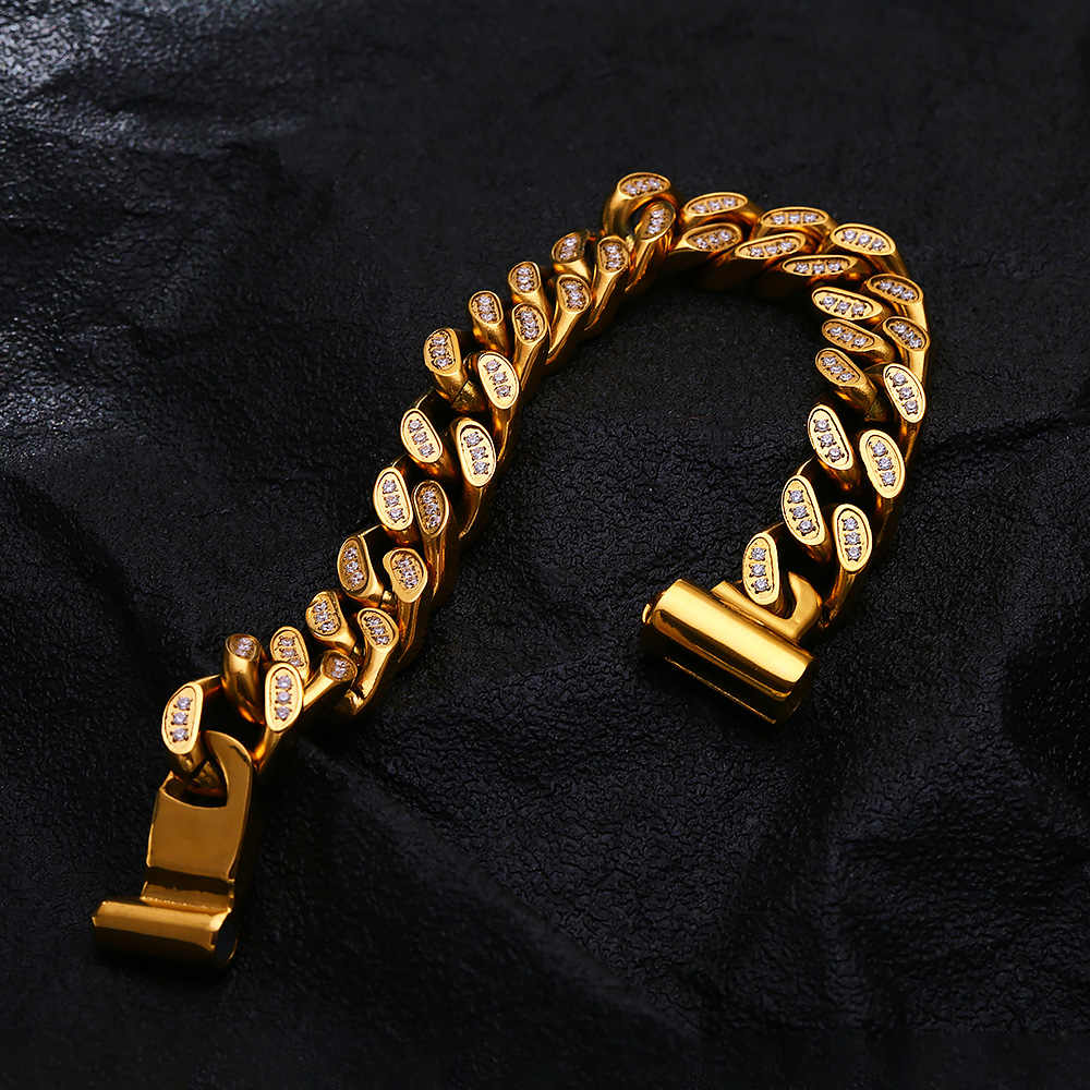 Unik Men's Stainless Steel 18K Gold Plated Creative Fashion Bracelet