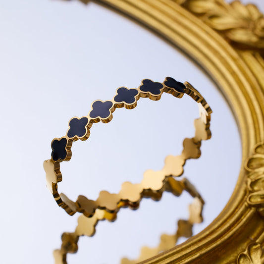Unik Stainless steel plated 18K black and white bracelet
