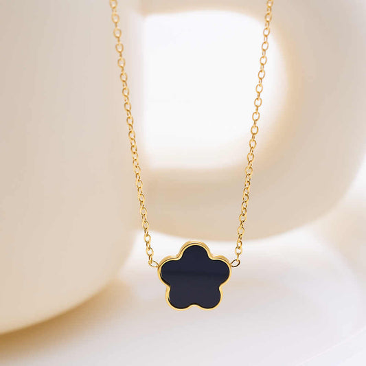Unik Stainless steel 18K gold-plated flower necklace