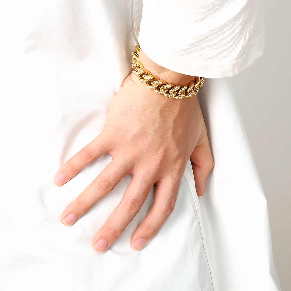 Unik Men's Stainless Steel 18K Gold Plated Creative Fashion Bracelet