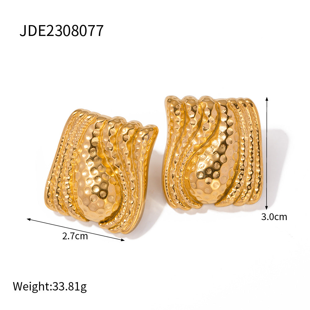 Unik 18-karat gold plated stainless steel earrings