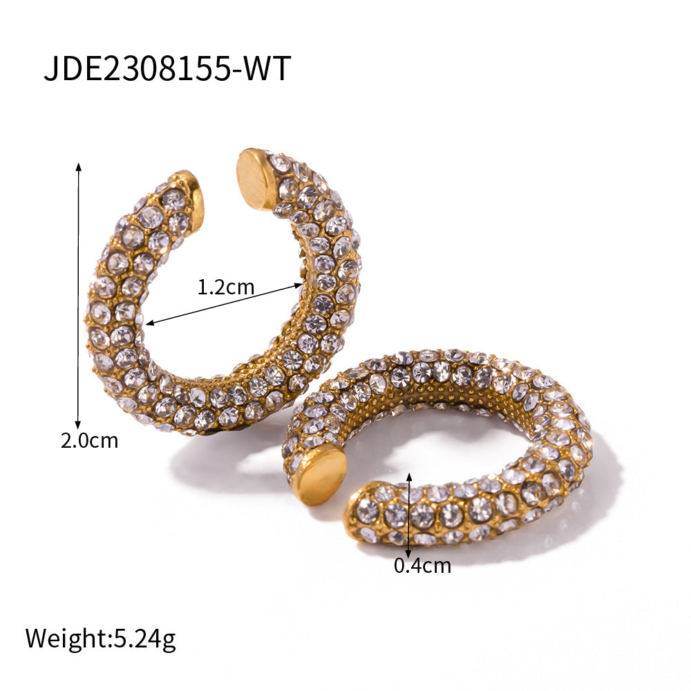 Unik Diamond earrings in 18-karat gold plated stainless steel