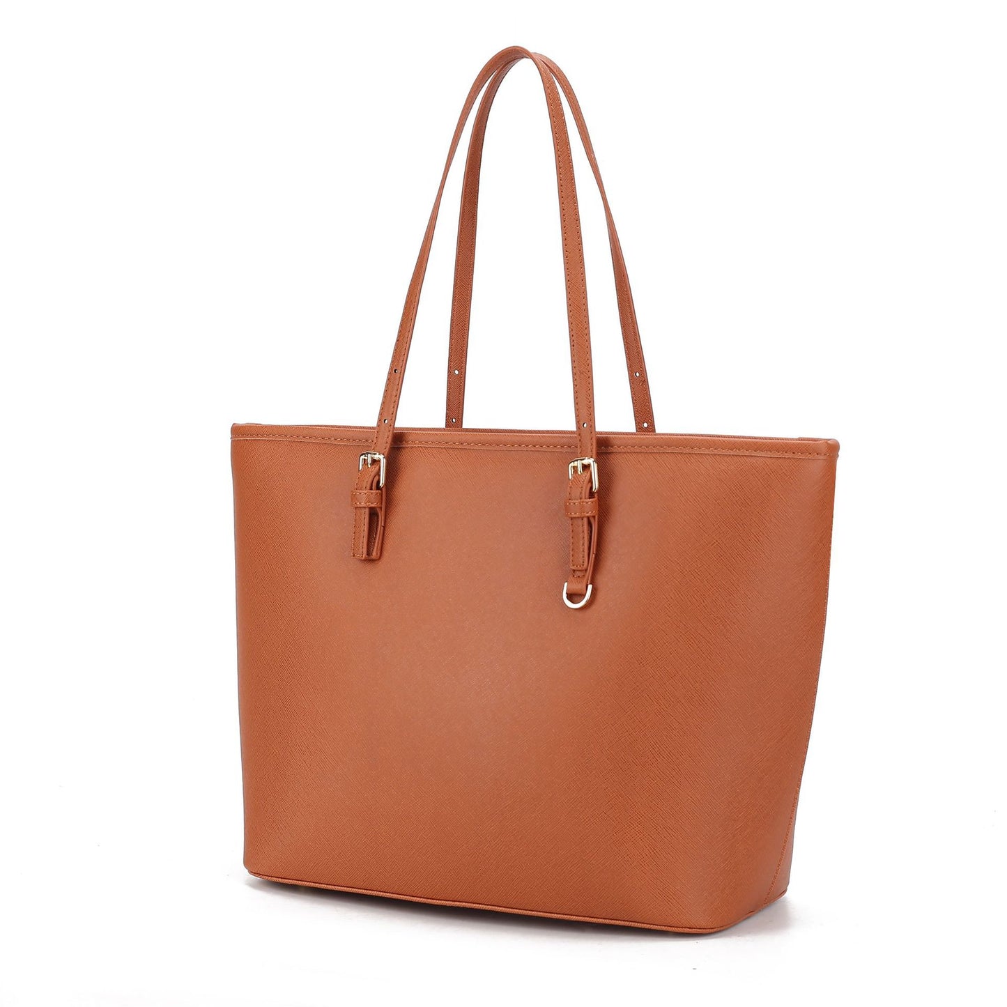 Unik Elegant Black and White Tote Bag with Chic Buckle Details