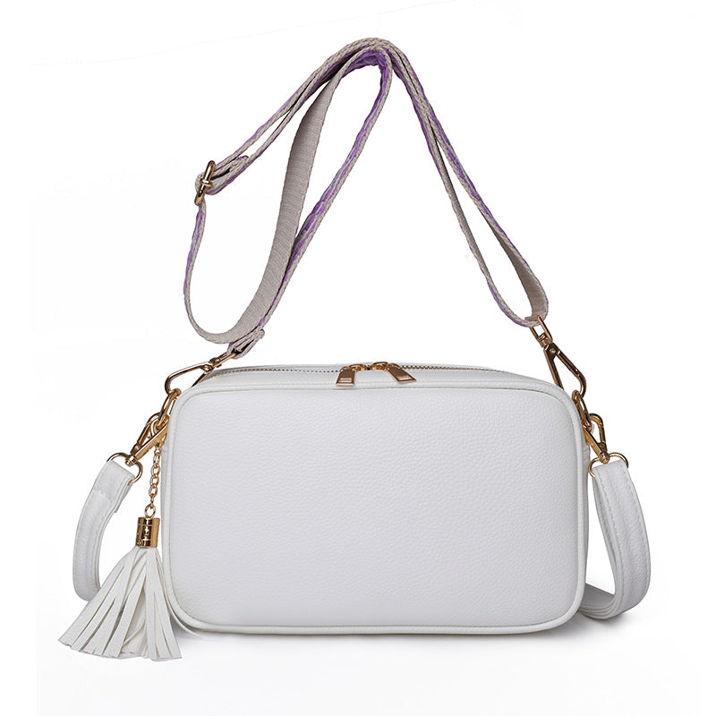 Unik Trendy Pink Crossbody Bag with Tassel Detail and Adjustable Strap