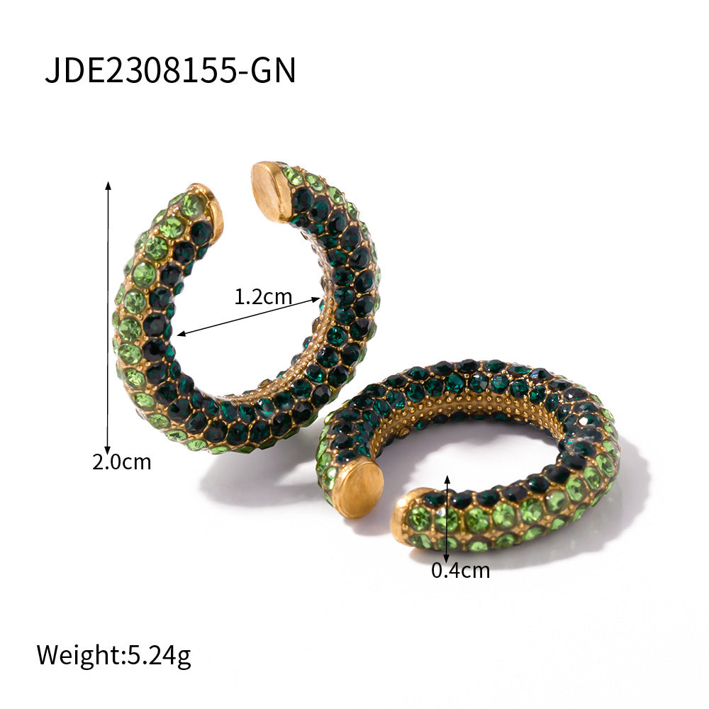 Unik Diamond earrings in 18-karat gold plated stainless steel