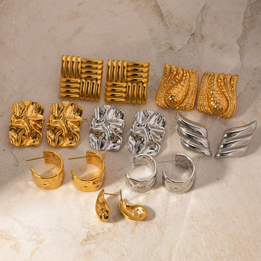 Unik 18-karat gold plated stainless steel earrings