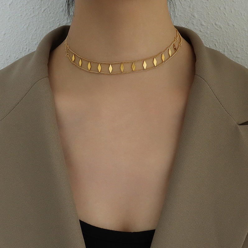Unik Irregular sequin clavicle necklace accessory clavicle chain anti-allergy