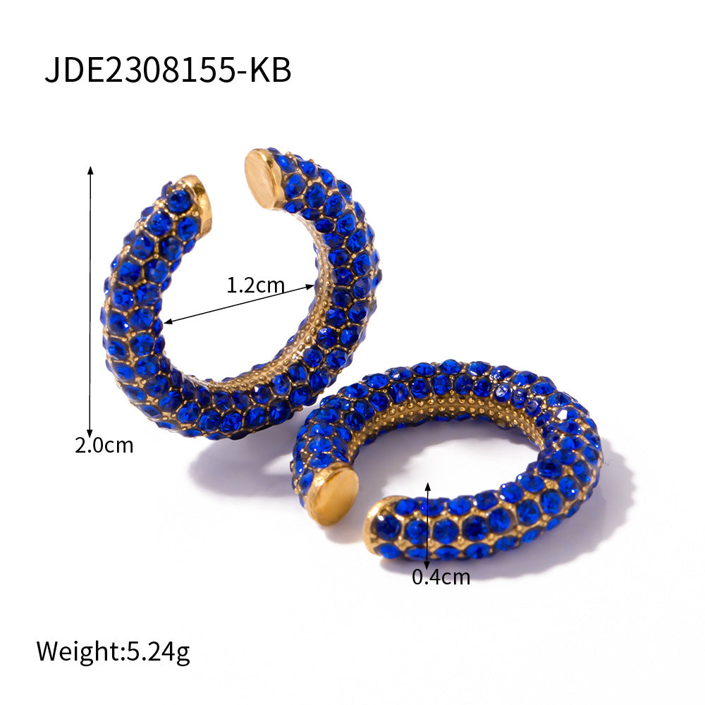 Unik Diamond earrings in 18-karat gold plated stainless steel