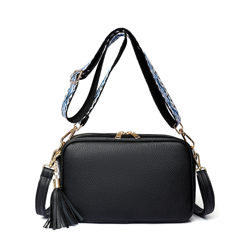 Unik Trendy Pink Crossbody Bag with Tassel Detail and Adjustable Strap