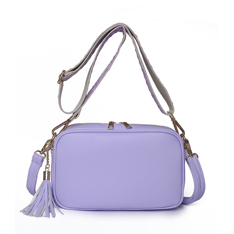 Unik Trendy Pink Crossbody Bag with Tassel Detail and Adjustable Strap