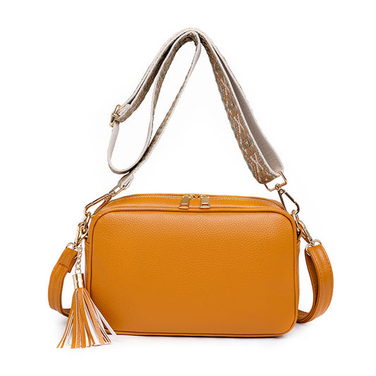 Unik Trendy Pink Crossbody Bag with Tassel Detail and Adjustable Strap