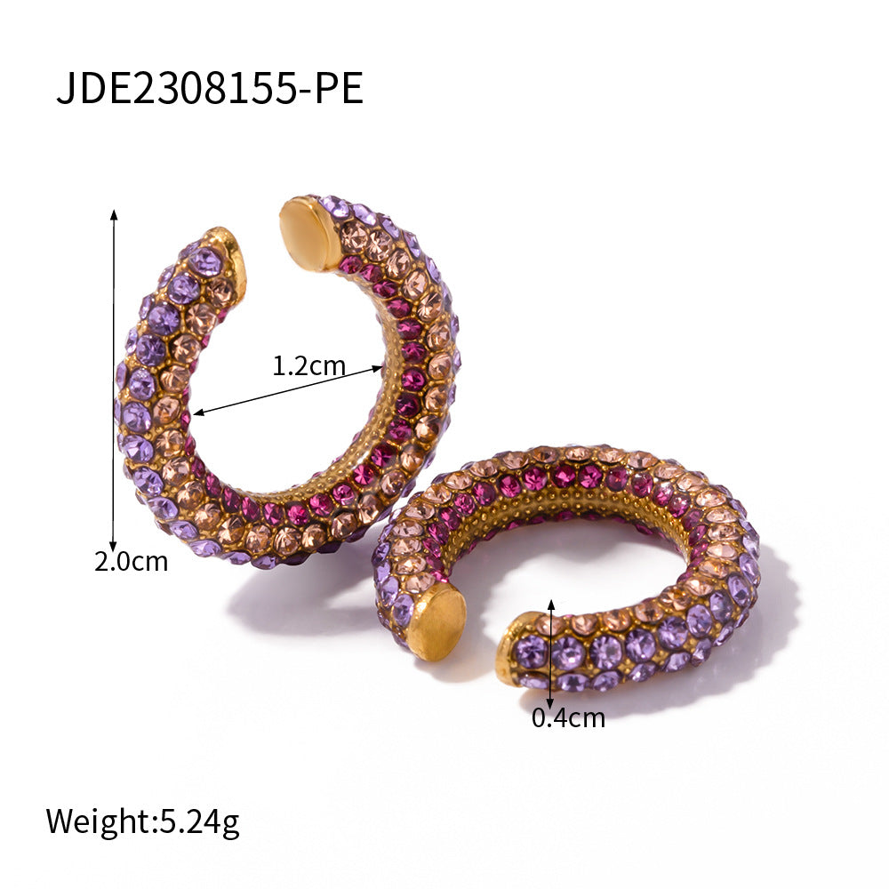 Unik Diamond earrings in 18-karat gold plated stainless steel