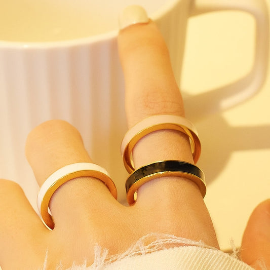 Stainless steel 18k gold plated flange drops rubber ring